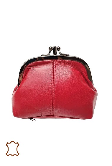 Leather clasp purse
