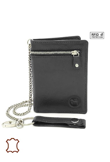 Wholesaler Maromax - Leather rfid chain wallet