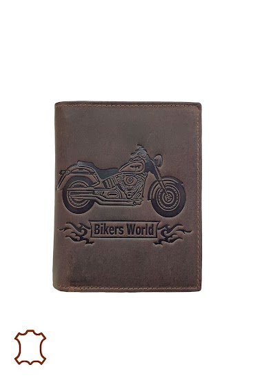Oily leather motorcycle wallet