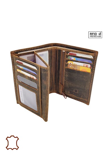 Wholesaler Maromax - Oily leather rfid wallet