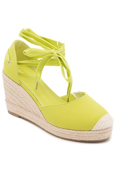 Lace-up wedge espadrille