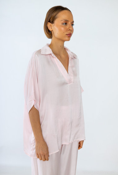 Wholesaler Max & Enjoy (Vêtements) - Plain flowing silk blend blouse