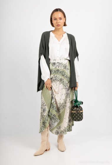 Wholesaler Max & Enjoy (Vêtements) - Printed silk-blend skirt