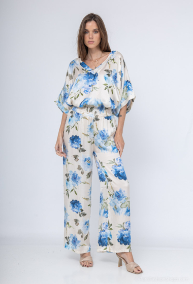 Wholesaler Max & Enjoy (Vêtements) - Flowy printed silk-blend pants