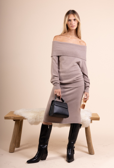 Wholesaler Max & Enjoy (Vêtements) - Seamless off-shoulder sweater