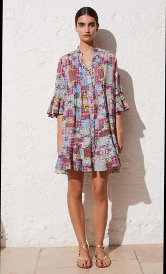 Wholesaler Max & Enjoy (Vêtements) - Multicolor ruffled dress