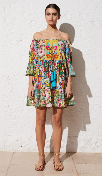 Wholesaler Max & Enjoy (Vêtements) - Short floral embroidery cotton dress