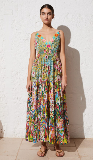 Wholesaler Max & Enjoy (Vêtements) - Floral embroidery cotton dress