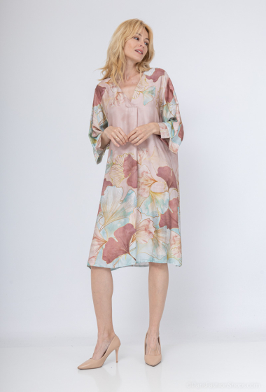 Wholesaler Max & Enjoy (Vêtements) - Printed dress with silk