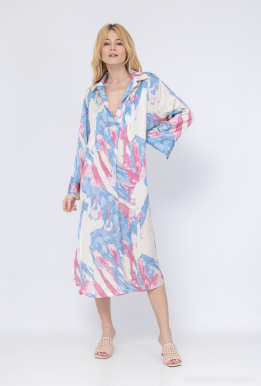 Grossiste Max & Enjoy (Vêtements) - Robe imprimée en soie mélangée