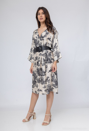 Wholesaler Max & Enjoy (Vêtements) - Jouy printed silk blend dress
