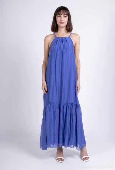 Großhändler Max & Enjoy (Vêtements) - Langes Kleid aus einer Seidenmischung mit Dampfeffekt