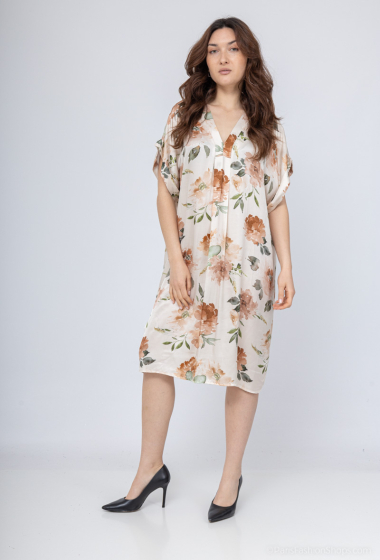 Wholesaler Max & Enjoy (Vêtements) - Floral-print silk mid-length dress