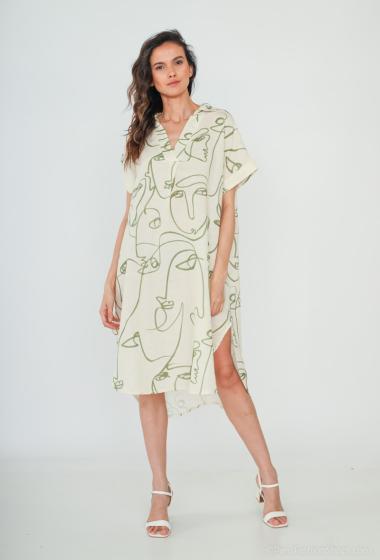 Wholesaler Max & Enjoy (Vêtements) - Oversized LINEN Picasso Dress