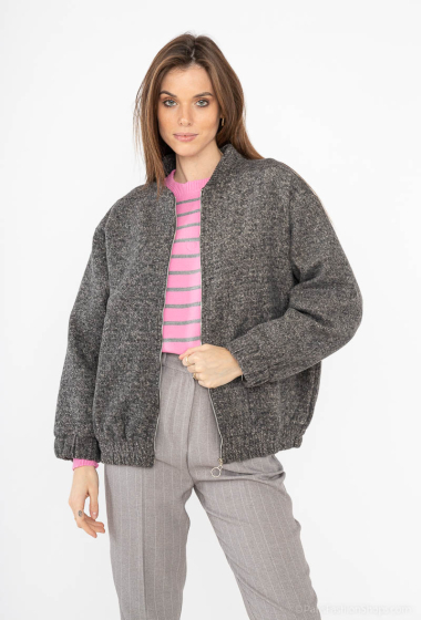 Wholesaler MAXMILA PARIS - Zipped wool bomber jacket - KOMOR