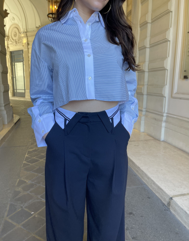 Wholesaler MAXMILA PARIS - Striped shirt with printed back - GISELE