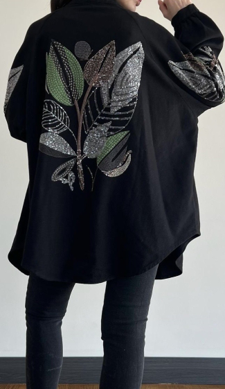 Grossiste MAXMILA PARIS - Kimono brodée dans le dos et manche - ISABEL