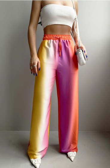 Wholesaler MAXMILA PARIS - Sunset fluid pants - PANO RAINBOW