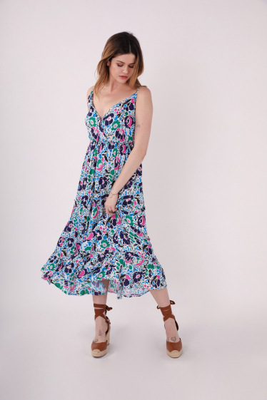 Wholesaler MAXMILA PARIS - Flowery dress with straps - SEVILLE