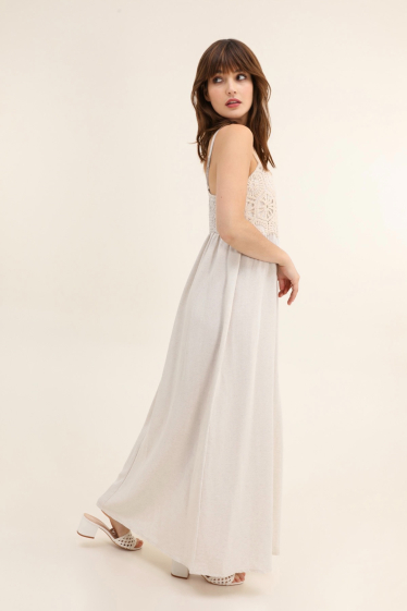 Wholesaler MAXMILA PARIS - Long dress with strap and crochet top - CLARA