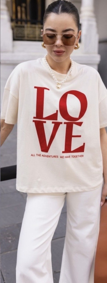 Großhändler MAXMILA PARIS - T-Shirt mit Liebesdruck - THEA