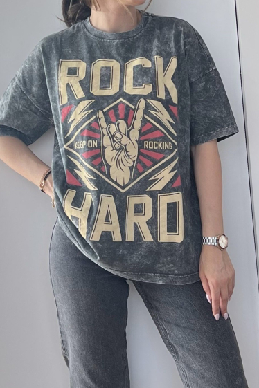 Grossiste MAXMILA PARIS - Tshirt imprimé Rock Hard - ROCK