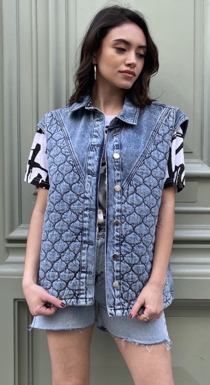 Wholesaler MAXMILA PARIS - Quilted denim jacket - HILLS