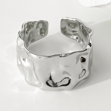 Wholesaler Eclat Paris - Irregular adjustable silver ring