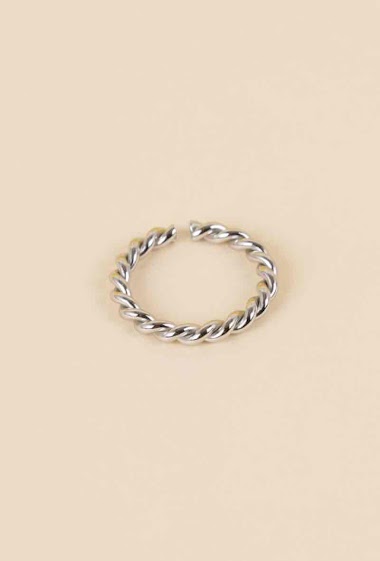 Wholesaler Eclat Paris - Adjustable silver ring with wave