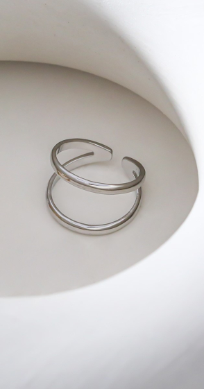 Wholesaler Eclat Paris - Double line silver ring