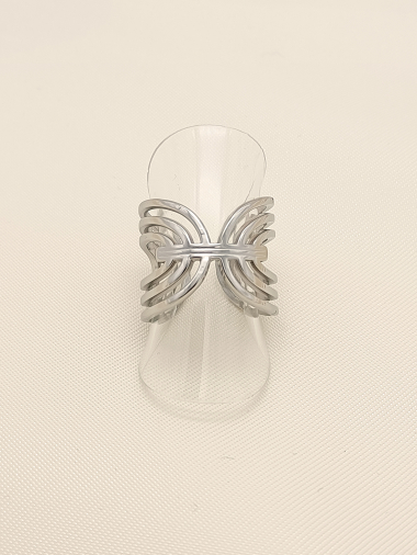 Wholesaler Eclat Paris - Connected concentric oval silver ring