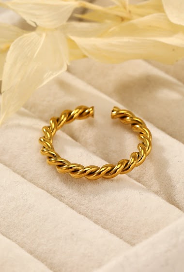 Wholesaler Eclat Paris - Gold adjustable stainless steel ring