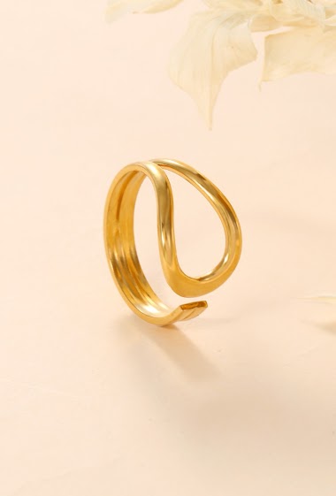 Wholesalers Eclat maybijou - Adjustable asymmetrical golden ring