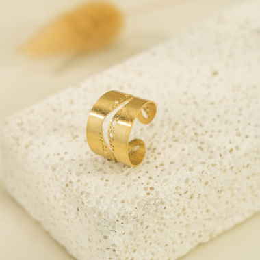 Wholesaler Eclat Paris - Brushed gold ring with space