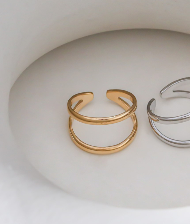 Wholesaler Eclat Paris - Double line gold ring