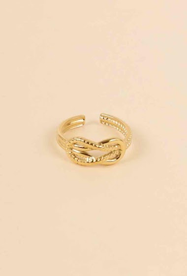 Wholesaler Eclat Paris - Golden double knot ring