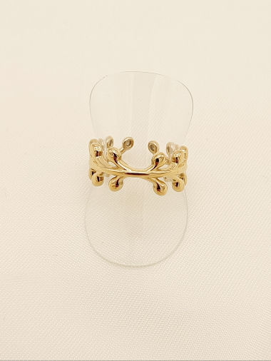 Mayorista Eclat Paris - Hojas de anillo dorado con capullos de flores alternos.