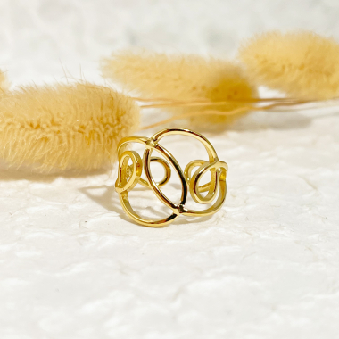 Wholesaler Eclat Paris - Gold flower ring