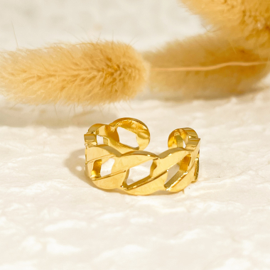 Wholesaler Eclat Paris - Gold ring with thick flat links