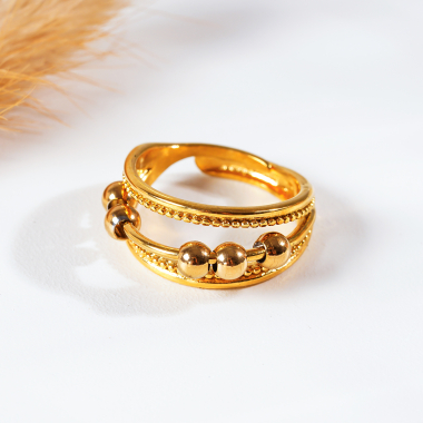 Wholesaler Eclat Paris - Gold multi-line five-ball ring