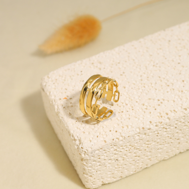 Wholesaler Eclat Paris - Multi-line gold ring