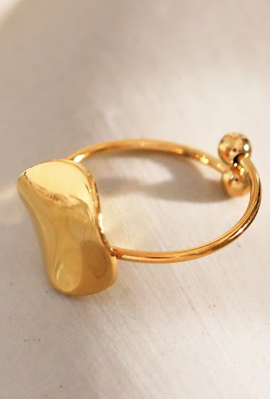 Wholesalers Eclat maybijou - Oval plate golden ring