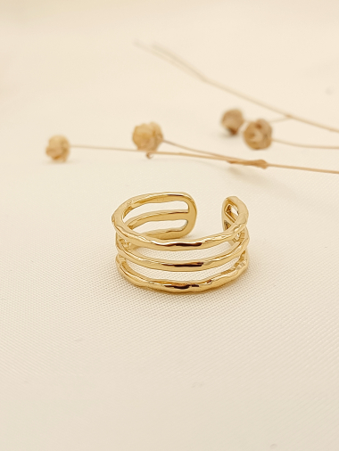 Großhändler Eclat Paris - Goldener Ring mit drei Linien