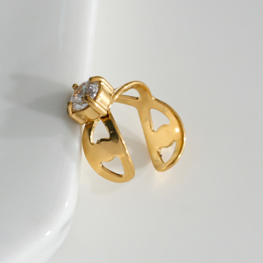 Wholesaler Eclat Paris - Gold Earcuff Earrings with Rhinestones