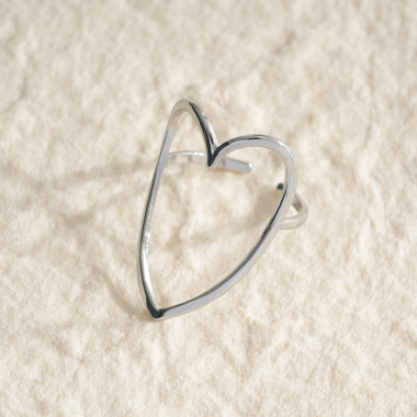 Wholesaler Eclat Paris - Thin silver heart ring