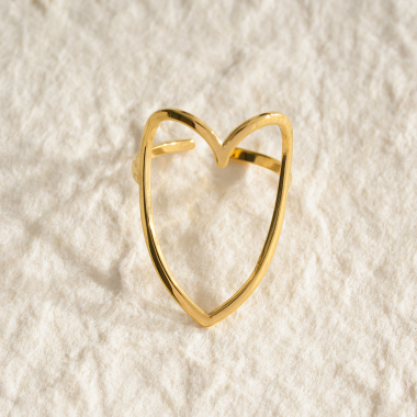 Wholesaler Eclat Paris - Thin golden heart ring