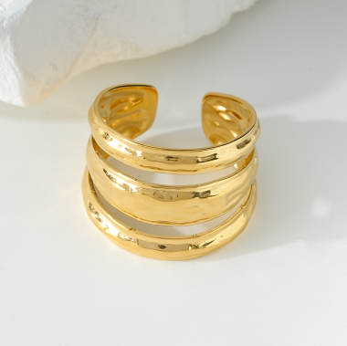 Wholesaler Eclat Paris - Thick multi-line gold rings