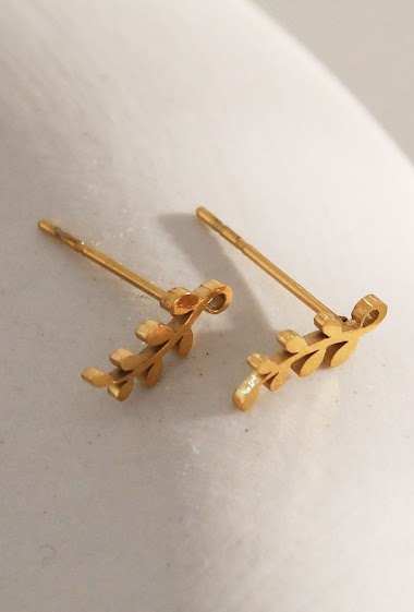 Wholesaler Eclat Paris - Mini leaf earrings