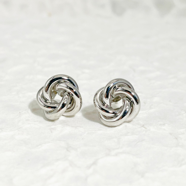 Wholesaler Eclat Paris - Silver knot earrings