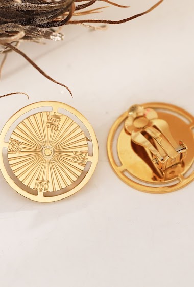 Wholesaler Eclat Paris - Clip-on compass earrings